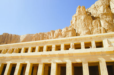 Low angle view of historical building against clear sky