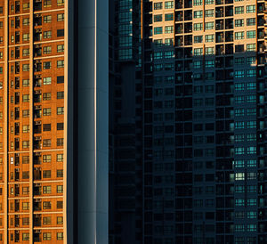 Low angle view of modern buildings in city