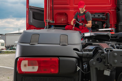 Low angle view of car