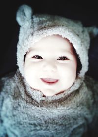 Portrait of cute girl in snow