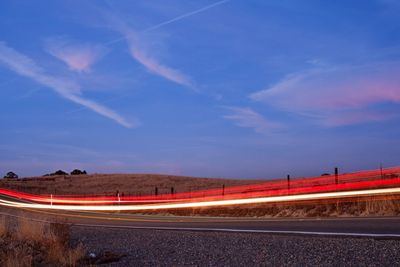 Light trails on highway at night