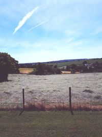 Scenic view of field against sky