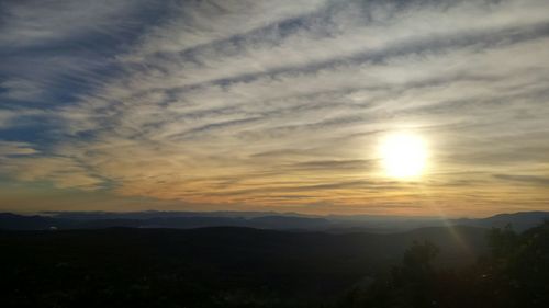 Scenic view of landscape against sky during sunset