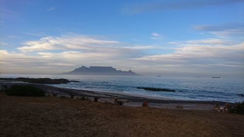 Scenic view of beach against sky