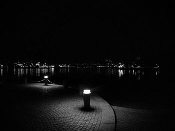 Empty road at night