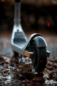 Close-up of toy bicycle on land