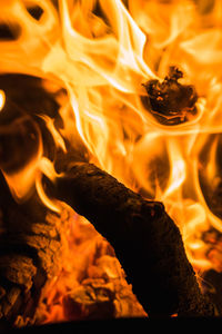 Close-up of bonfire