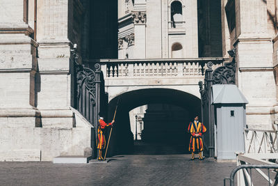 Men on road in city