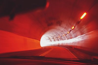 Close-up of illuminated tunnel