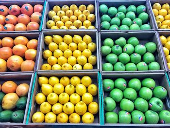 Full frame shot of fruits for sale in market