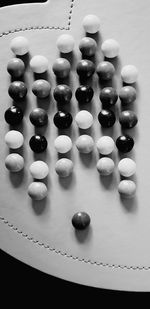 High angle view of coffee beans on table