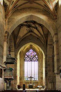 Low angle view of window of cathedral