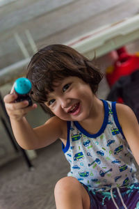 Portrait of cute girl smiling