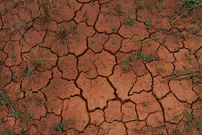 Full frame shot of cracked land