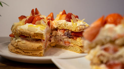 Close-up of cake in plate