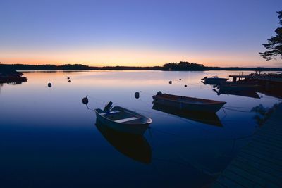 Boats in calm sea