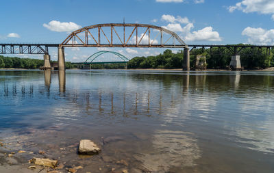 Bridge over river against sky