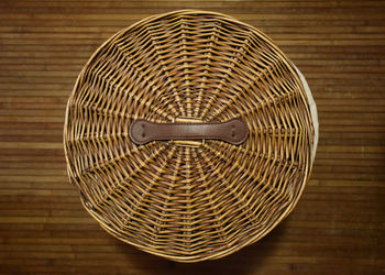 Directly above shot of wicker basket on table