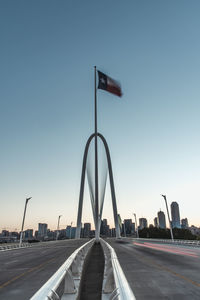 Bridge against clear sky during sunset