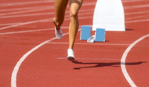 Low section of person running