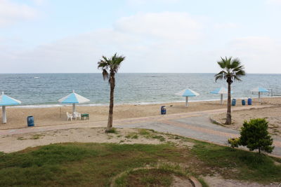 Scenic view of beach against sky in alexandria