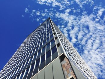 Low angle view of modern building against sky