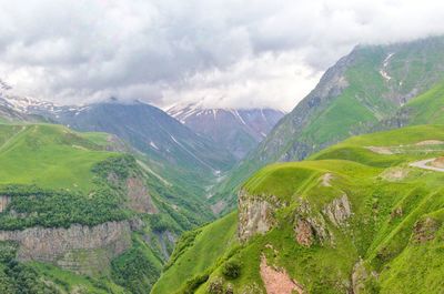 Scenic view of valley against sky