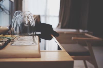 Close-up of chair on table