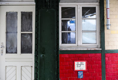 Closed window of building