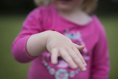 Close-up of woman holding plant