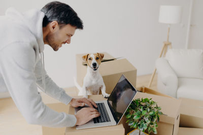 Man using laptop