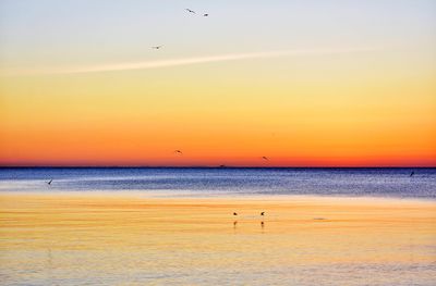 Sunrise over the baltic sea in gdynia