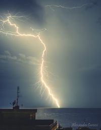 Lightning over the sky