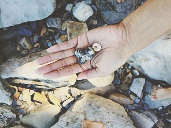 Person standing on rocks