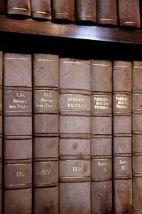 Full frame shot of books in shelf