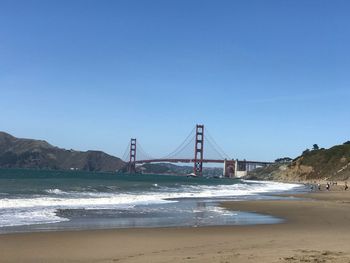 Suspension bridge over sea