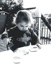 Girl playing in playground