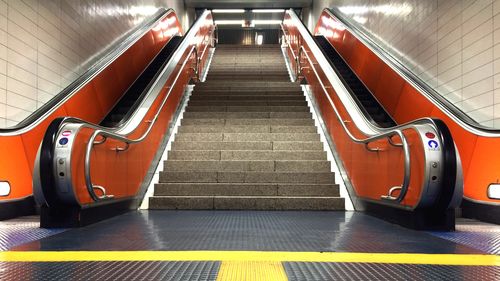 Low angle view of steps at subway station