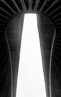 Low angle view of bridge against sky in building