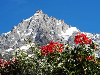 Scenic view of mountain against clear sky