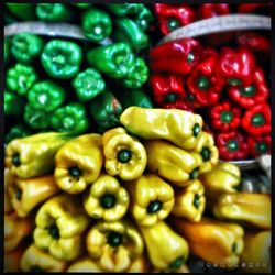 Full frame shot of green chili peppers