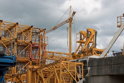 Cranes at construction site