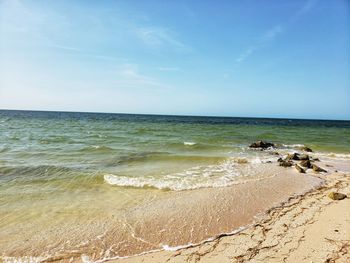 Scenic view of beach against sky