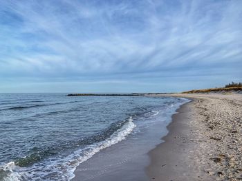 Scenic view of beach against sky