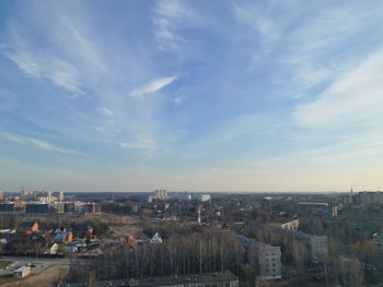 High angle view of buildings in city