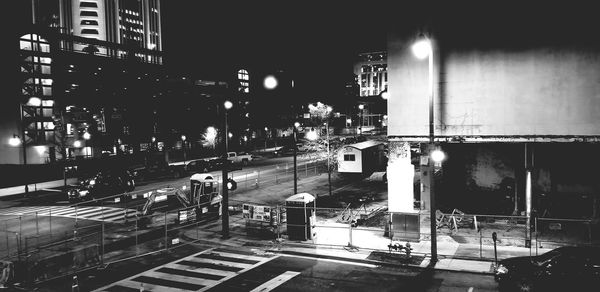 Illuminated city at night