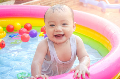 Portrait of happy boy smiling