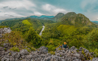 Scenic view of mountains against sky