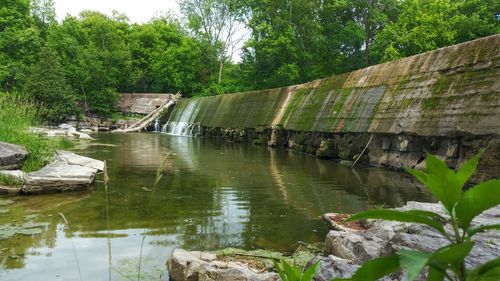 Scenic view of river flowing through rocks