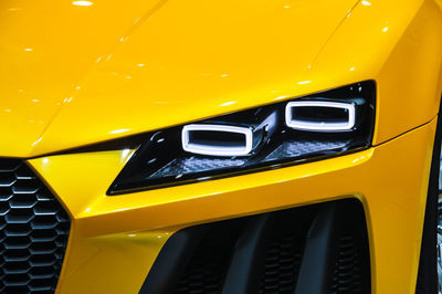 Close-up of yellow car